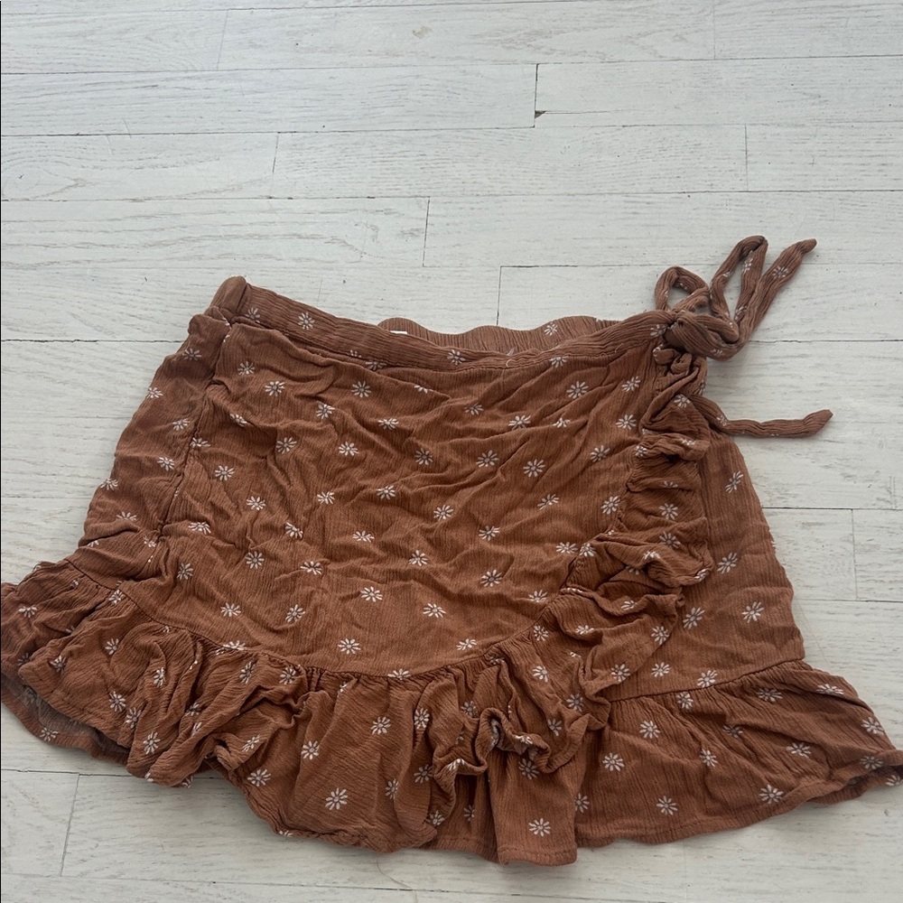 Brown and white flower skirt